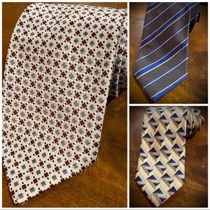 mens Designer Ties Lot 3 Givenchy Brioni Hickey Freeman 🇫🇷 🇮🇹 🇺🇸